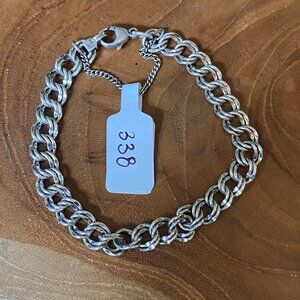 James Avery Medium Double Curb Charm Bracelet, Size XS/S, Sterling Silver